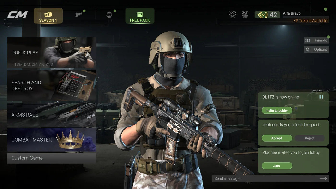 ESP player boxes in an Combat Master match